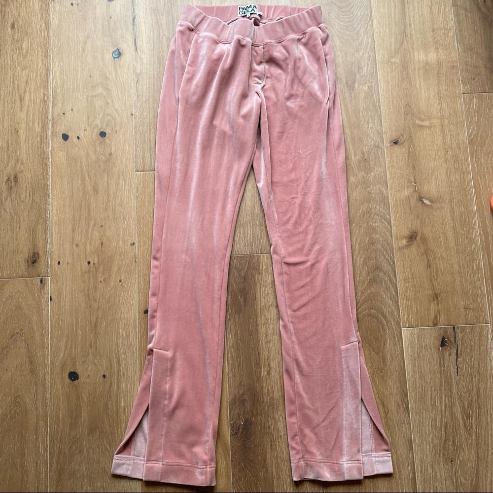 Pam & Gela pink velvet pants size small